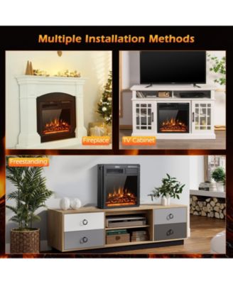 18 Inch Electric Fireplace Insert with 7-Level Adjustable Flame Brightness