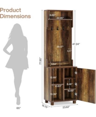 3-in-1 Entryway Hall Tree with Storage, Farmhouse Hall Tree with Coat Rack