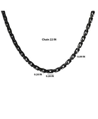 Men s Black Stainless Link 22'' Chain Necklace