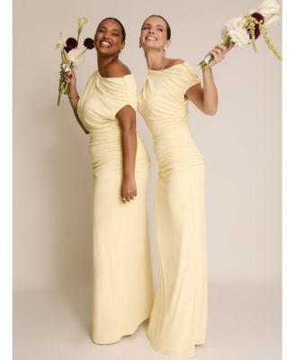 Women's Slash Neck Drape Stretch Bridesmaid