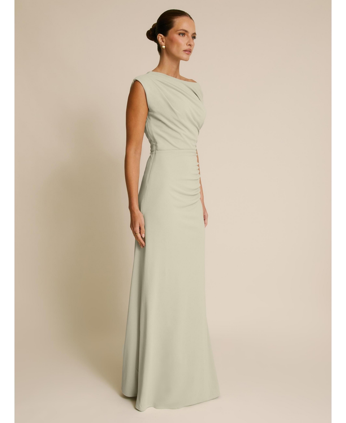 Six Stories Women's Slash Neck Draped Bridesmaid Dress