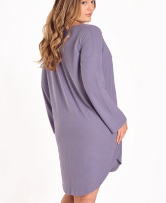 Plus Size Baby Waffle Stretch Knit Sleep Shirt 