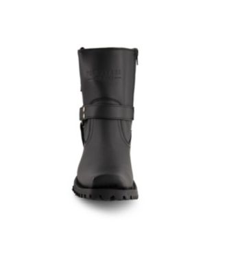 Men's Leather Biker Boots with zipper closure