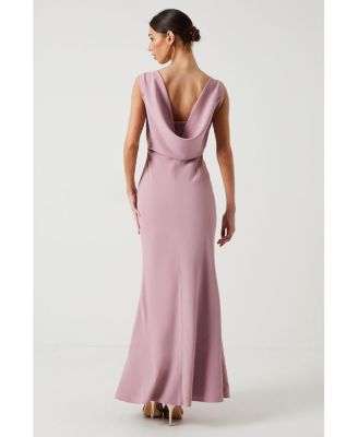 Women's Cowl Back Maxi Bridesmaid Dress