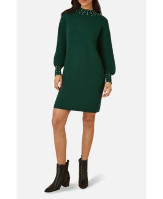 Women's Bead Detail Knitted Sweater Dress