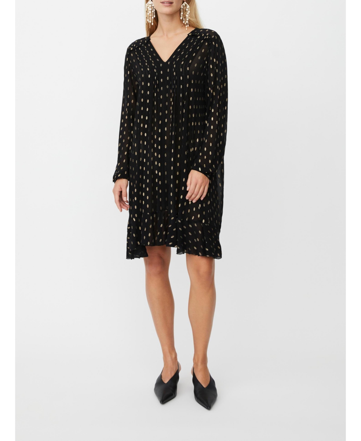 Masai Copenhagen Women's Long Sleeve V-Neck A-Line Dress
