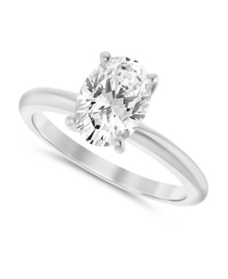 Diamond Oval-cut Solitaire Engagement Ring (1/2 ct. t.w.) in 14k White Gold