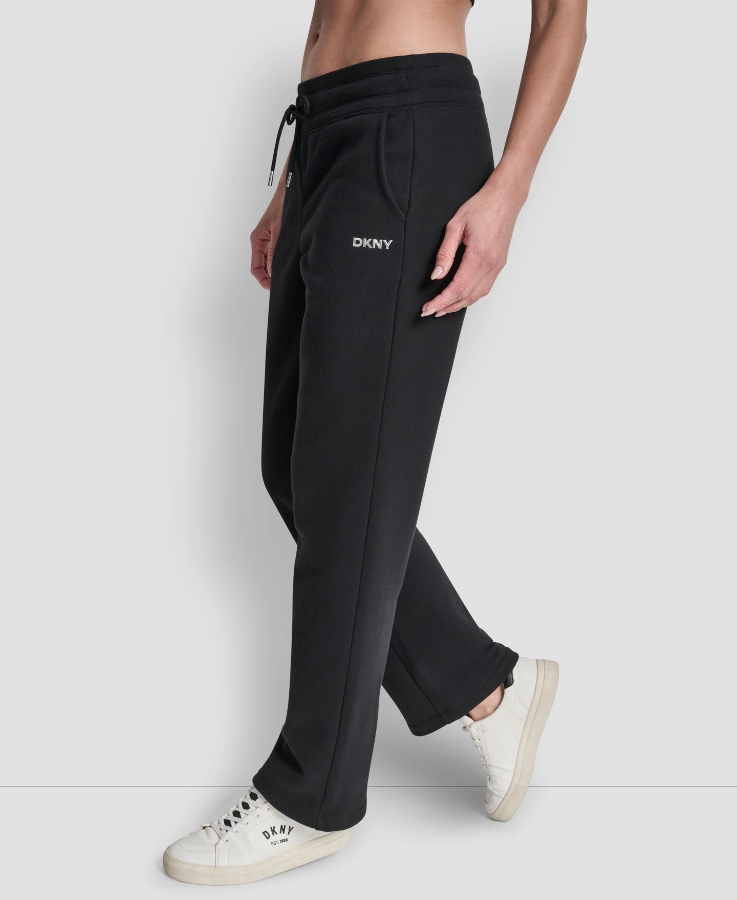 Женские брюки DKNY Metallic Bubble Open Leg Pull-On, цвет: Чёрный — фото 3