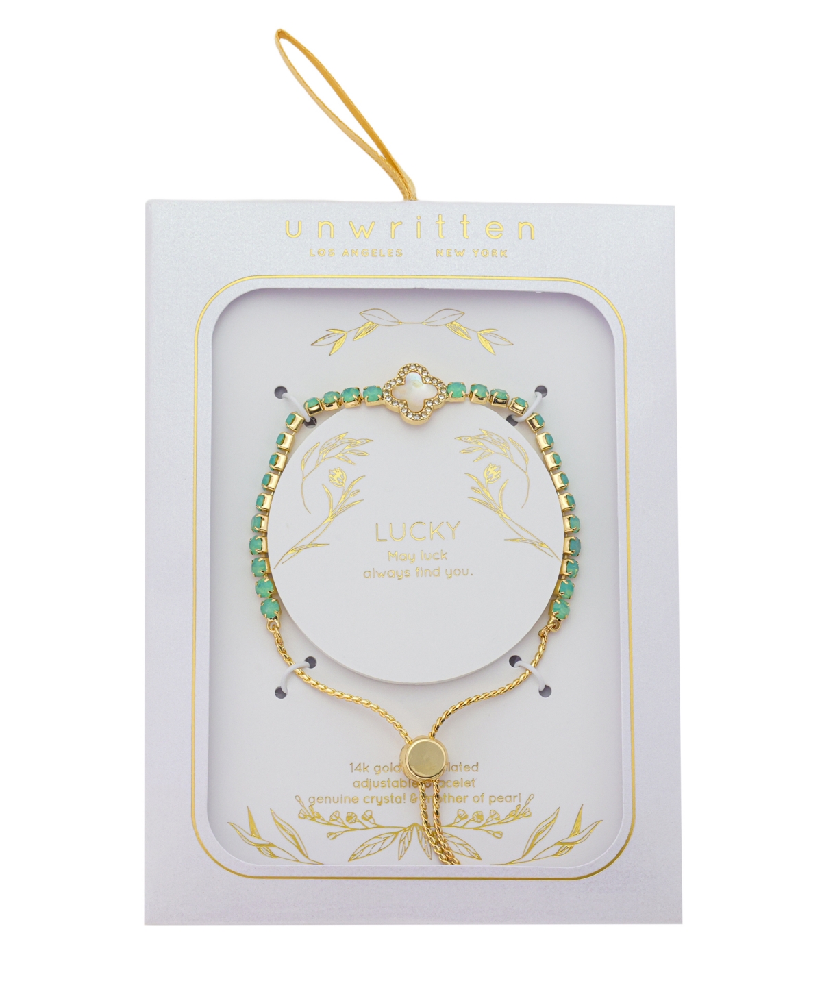 Mother of Pearl inlay crystal flower multi green crystal bolo bracelet