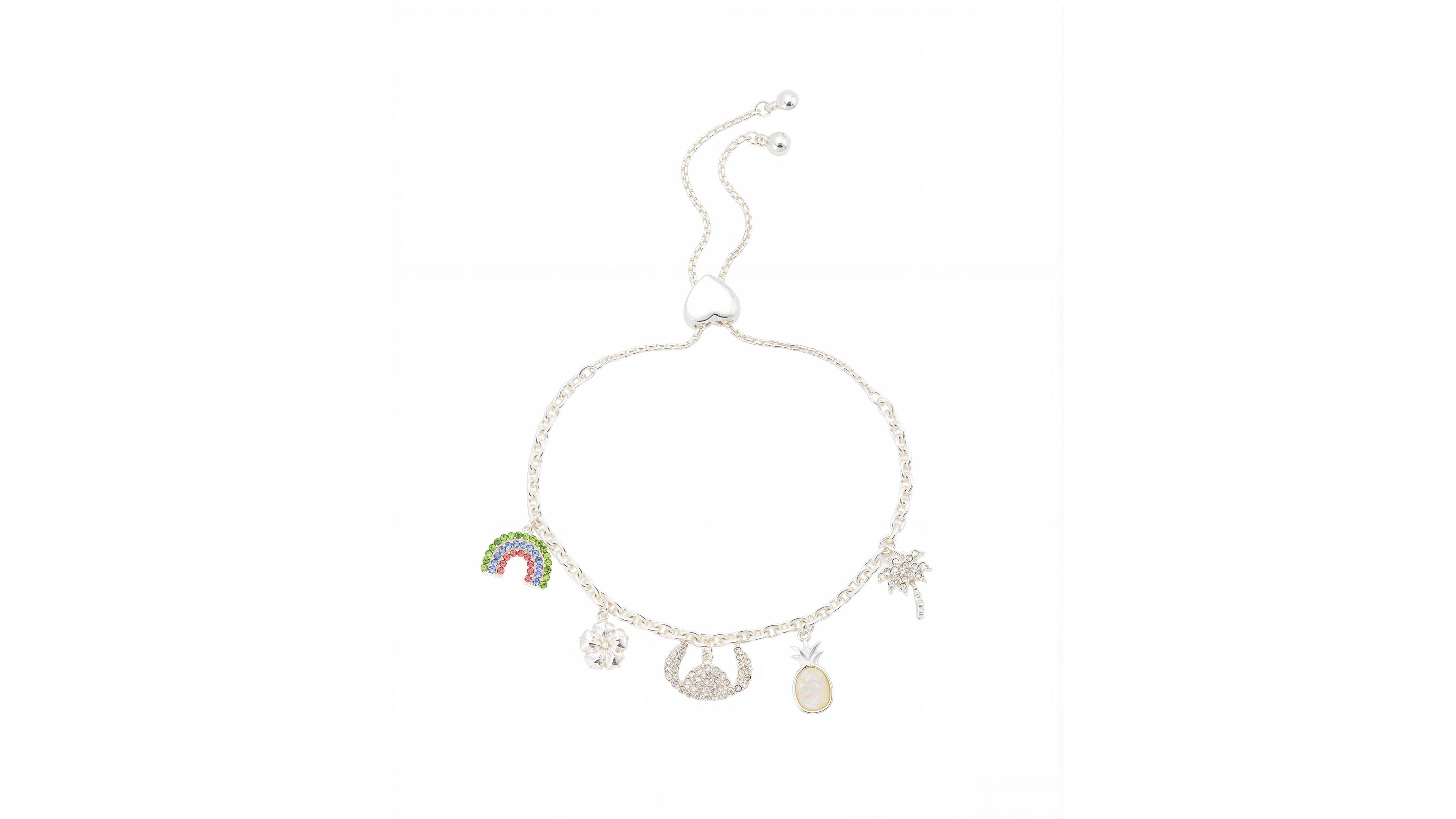 Disney Crystal and Mother of Pearl Lilo Stitch Summer Charm Bolo Bracelet