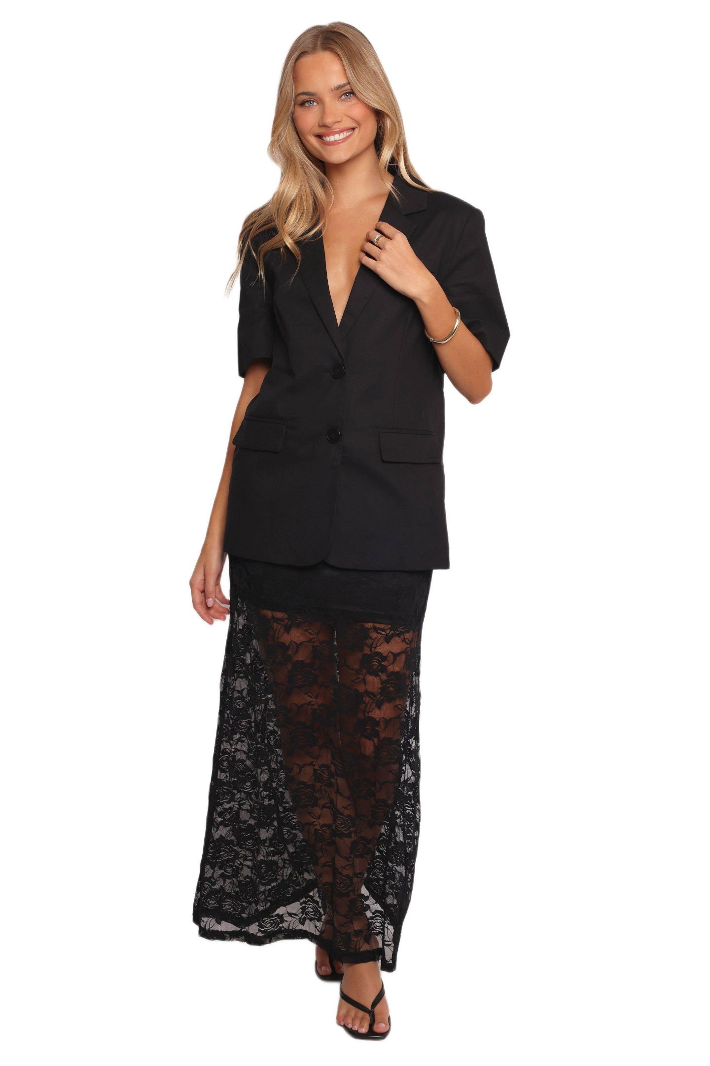 Женская юбка Petal and Pup Laken Sheer Lace Maxi, цвет: Чёрный — фото 2