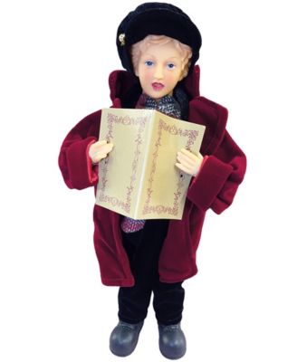 17" Plaid Carolers, Set of 4 Figurines