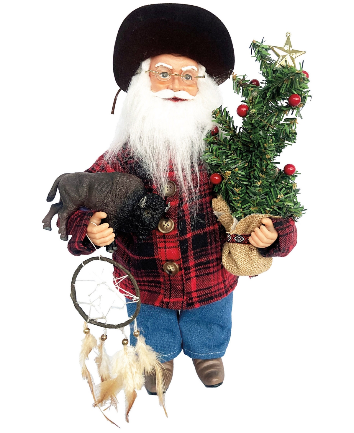 Santa's Workshop 15" Home On The Range Claus In Multi