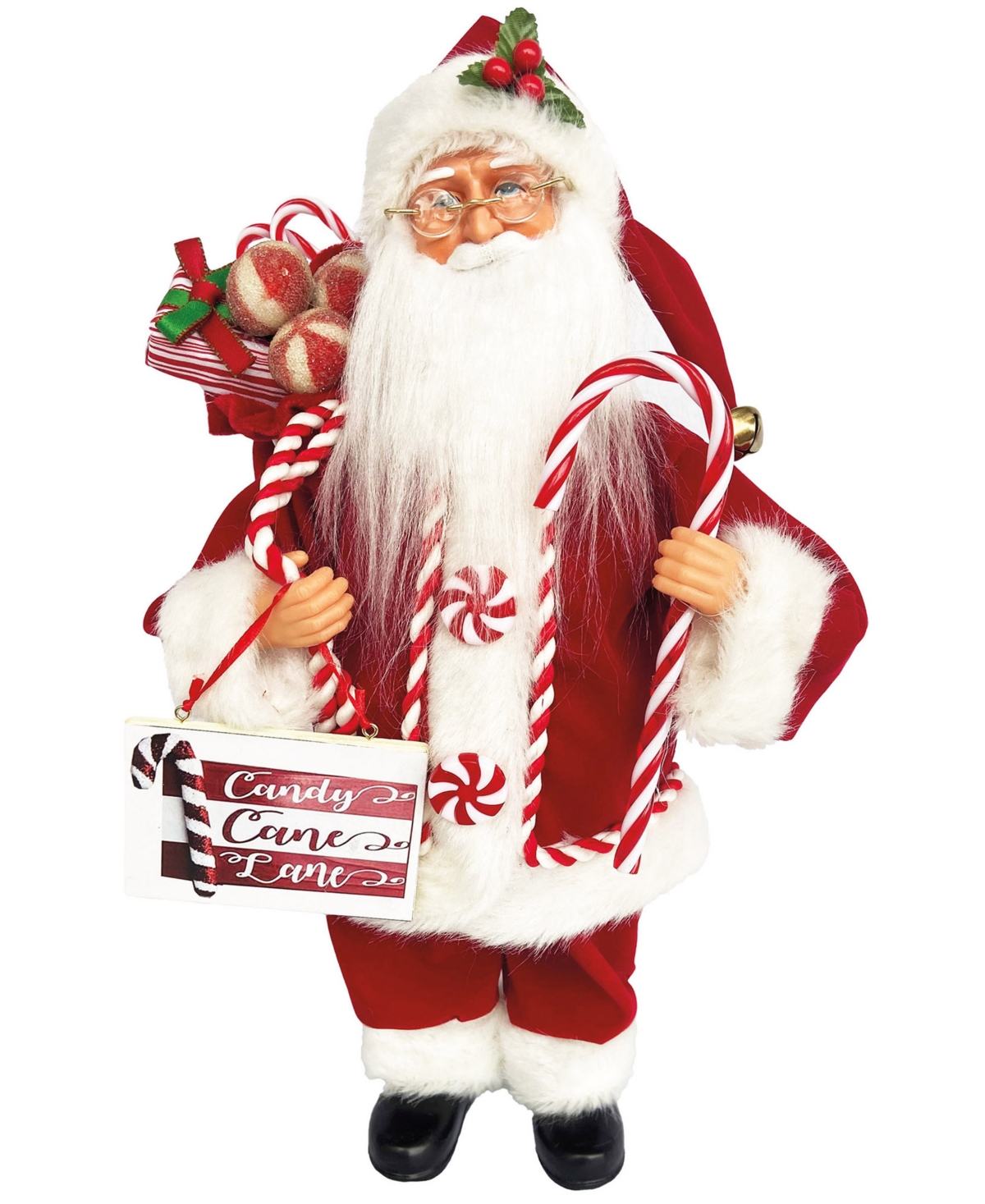 Santa's Workshop 15" Santa Loves Candy Canes In Red