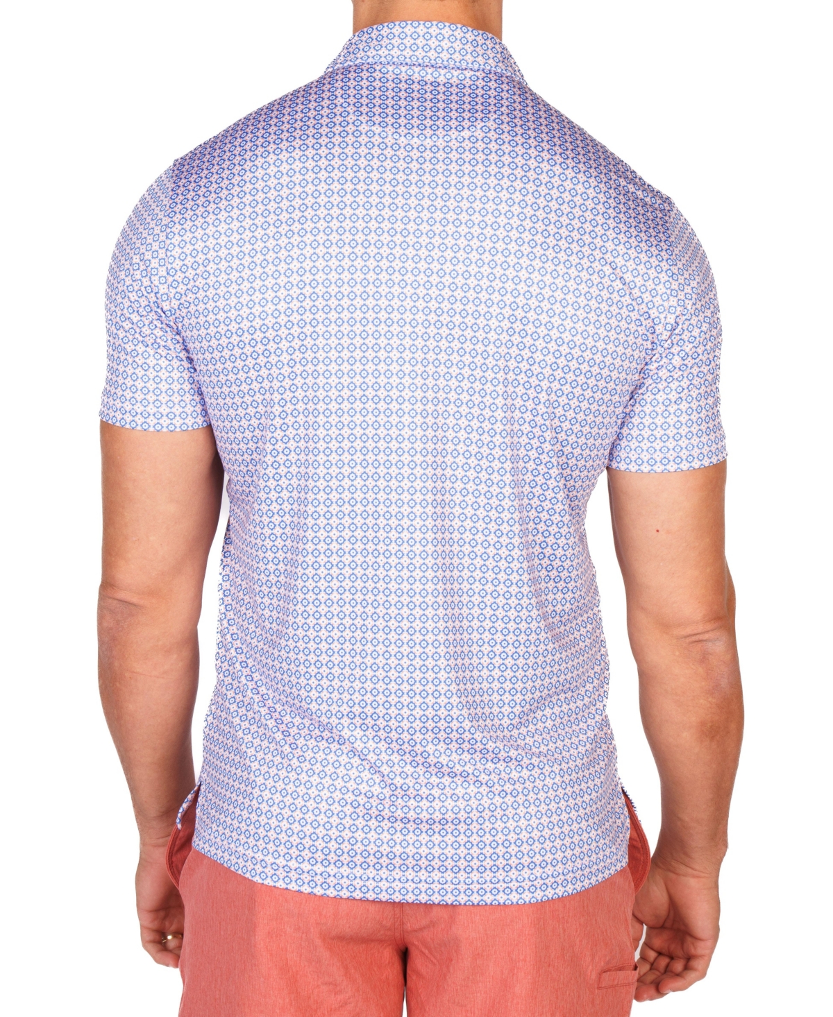 TailorByrd Men's Geo Floral Mosaic Performance Polo