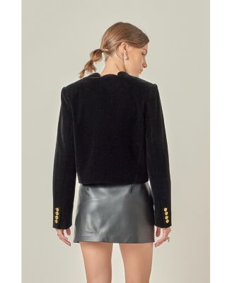 Women's Velvet Scallop Jacket
