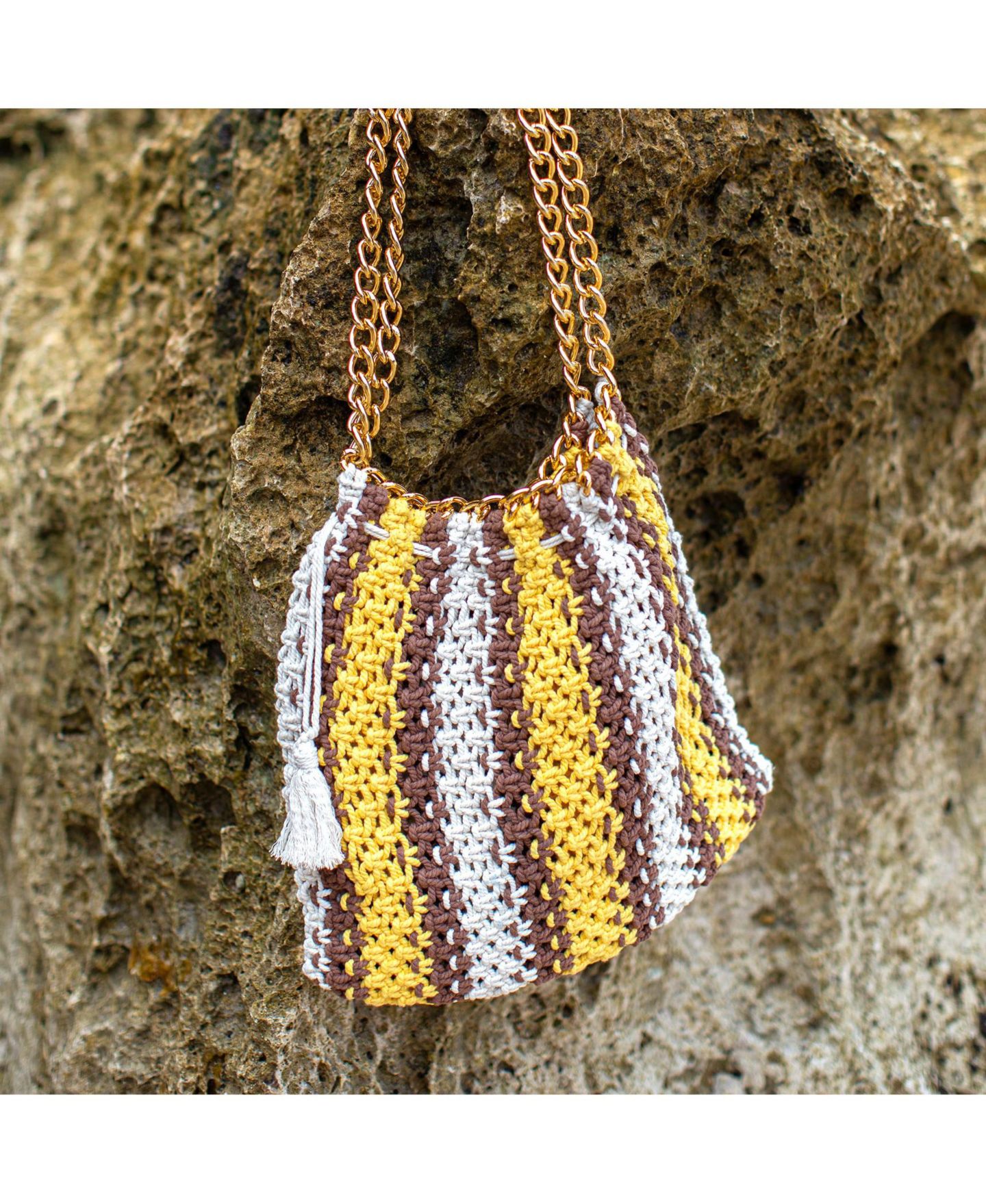 Женская сумка Brunna.co Colette Sauvage Macrame, цвет: Жёлтый — фото 3