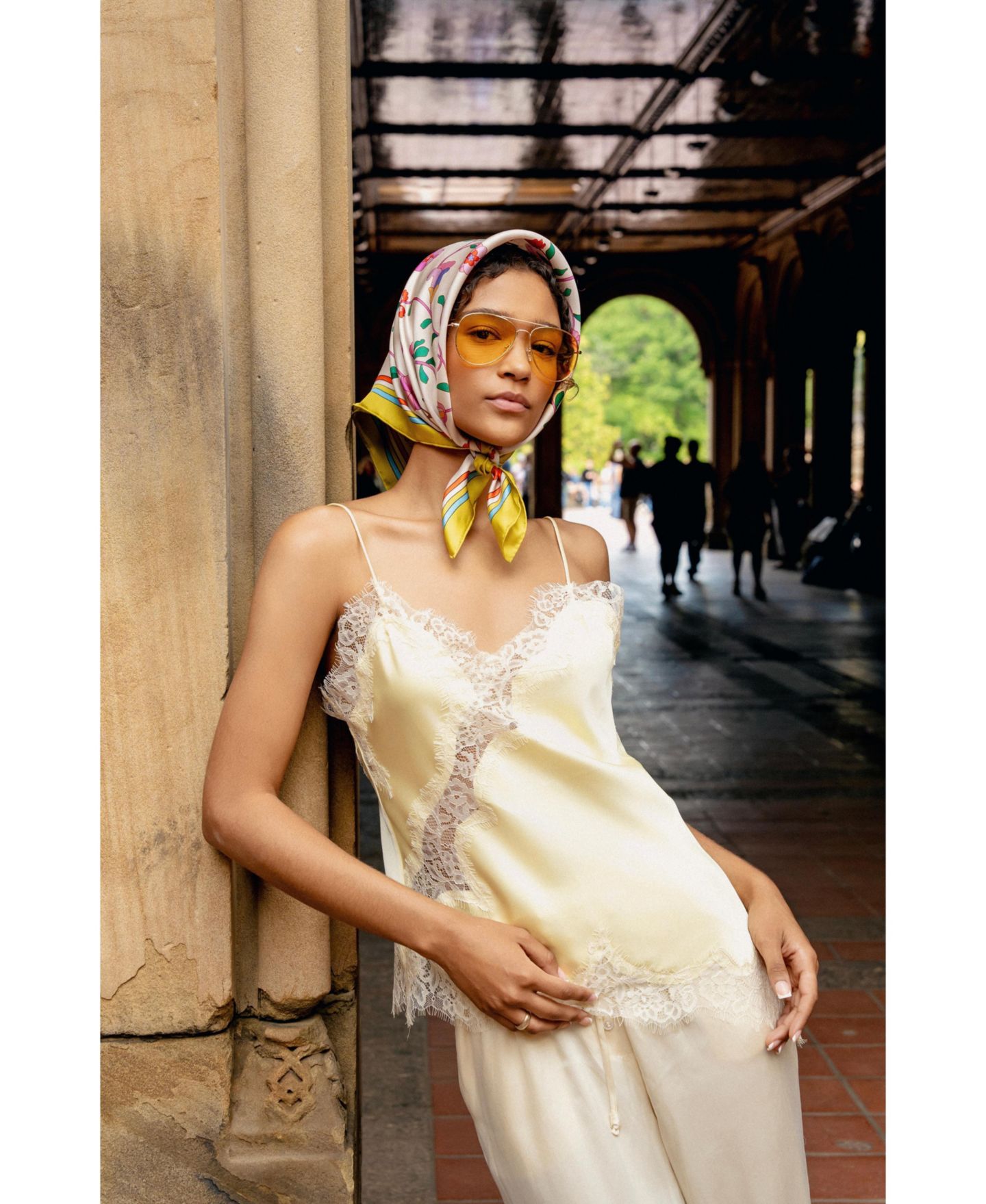 Женский шарф Jessie Zhao New York / Limoncello Jardin Double Sided Silk, цвет: Розовый — фото 4