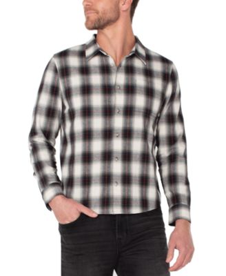 Liverpool Los Angeles - Men's Stand Collar Plaid Shirt