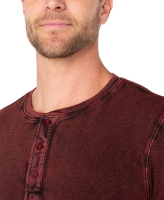 Men's Cotton Long-Sleeve Henley Shirt
