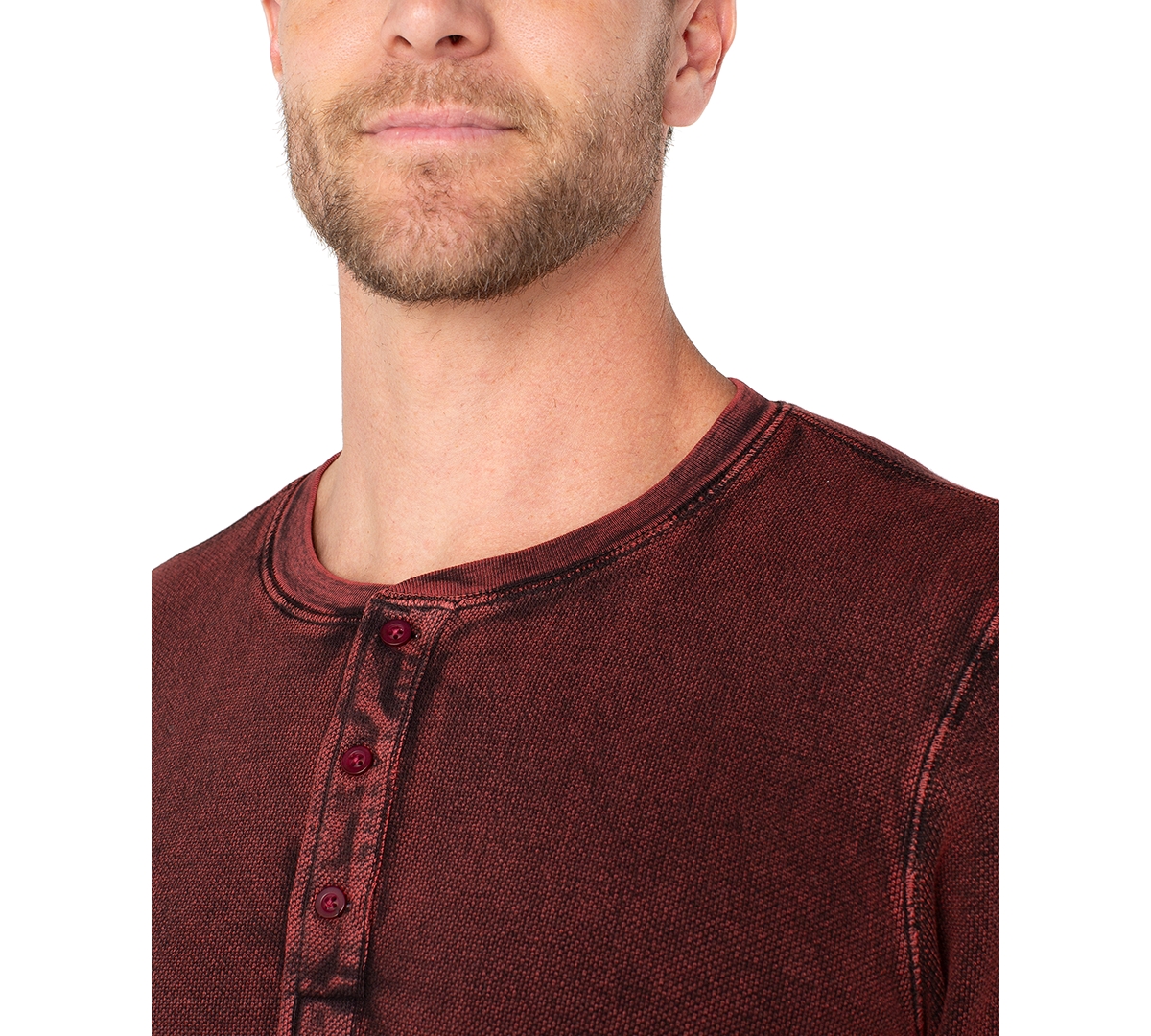 Liverpool Los Angeles Men's Cotton Long-Sleeve Henley Shirt