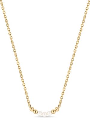 Freshwater Pearl Necklace 14K Gold 16–18in Adjustable Chain Lightweight Gold Jewelry