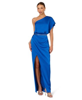 Adrianna - Women's Ruched One-Shoulder Maxi Dress