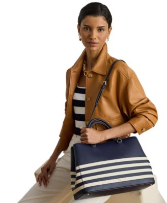 Crosshatch Leather Large Hanna Satchel