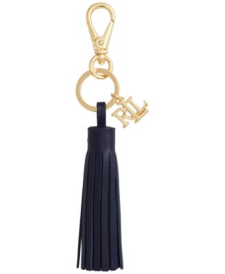 Logo & Leather Tassel Bag Charm