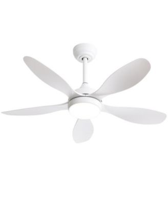 42-inch Matte White 5-Blade 6-Speed Adjustable LED Ceiling Fan Light with Remote Control