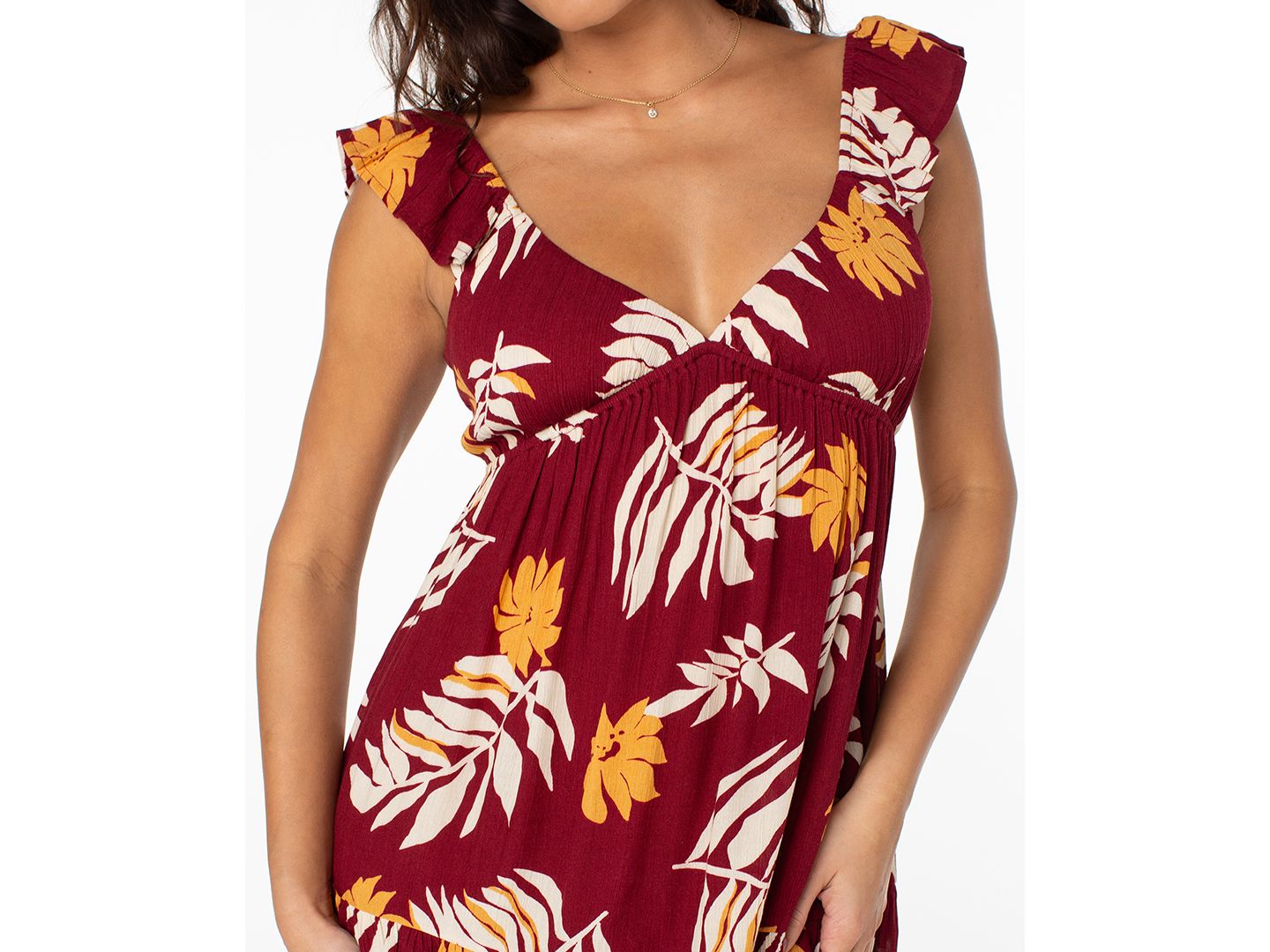 Женское платье Roxy Palmy Days Scoop Neck Mini, цвет: Красный — фото 4