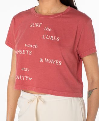 Women's Surf Poem Cropped Boxy Short-Sleeve T-Shirt