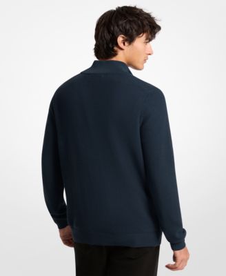 Men's Mouline Texture Quarter-Zip Sweater