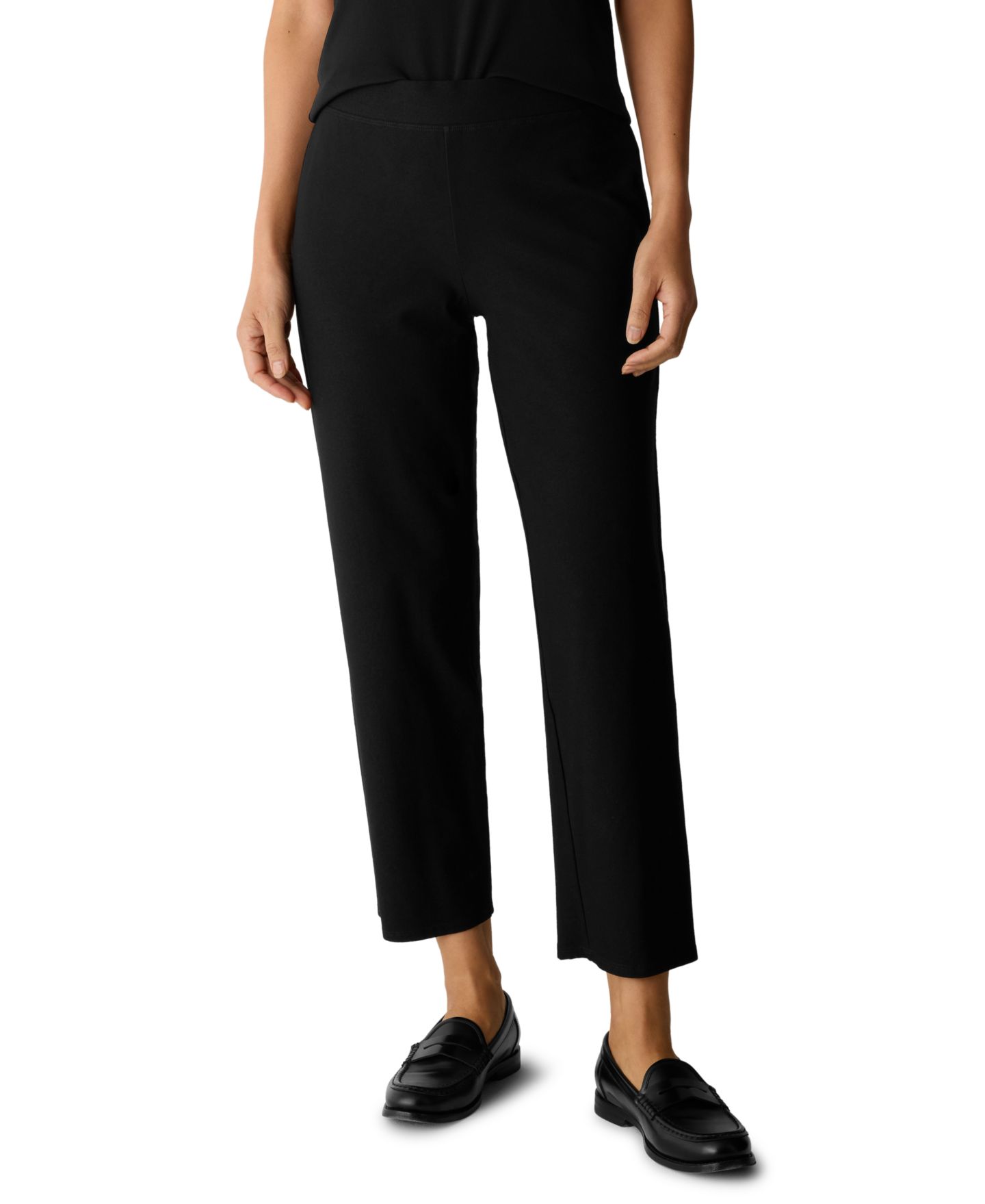Женские брюки Eileen Fisher Straight Ankle, цвет: Чёрный — фото 2