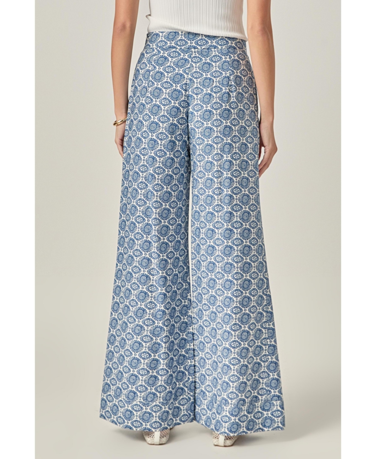 English Factory Women's Printed High-Waisted Pants