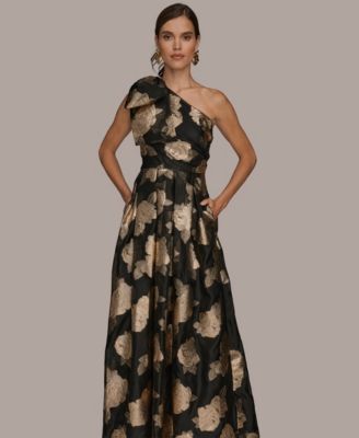 Women's One Shoulder Print Ball Gown