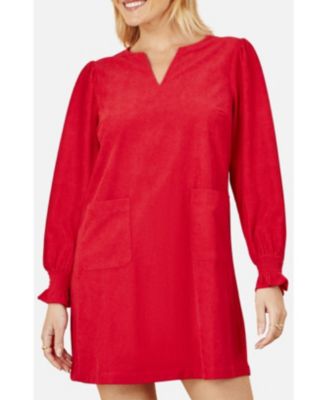 Women's Long Sleeve V-Neck Mini Dress