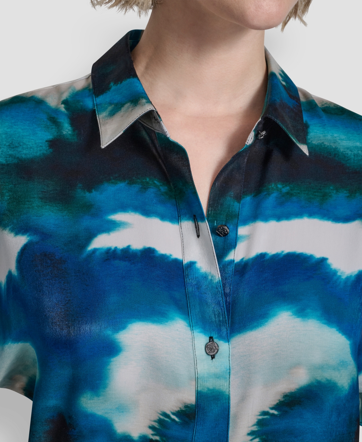 Dkny Women's Short-Sleeve Button-Front Shirt