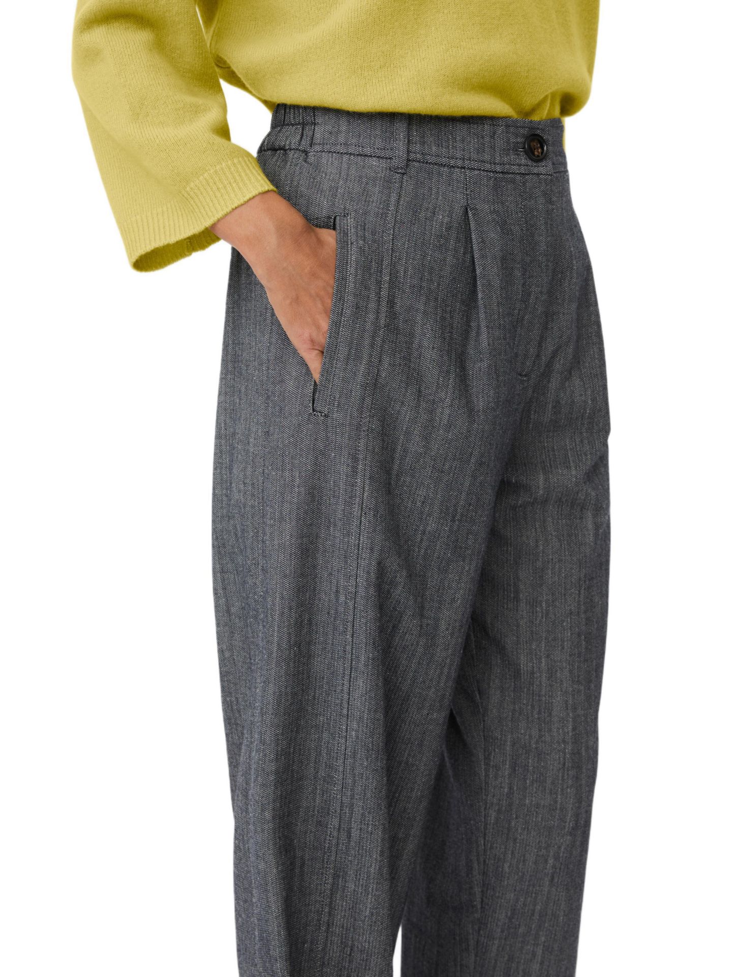Женские брюки Masai Copenhagen Punna Cropped Button Fastening, цвет: Тёмный джинсовый — фото 3