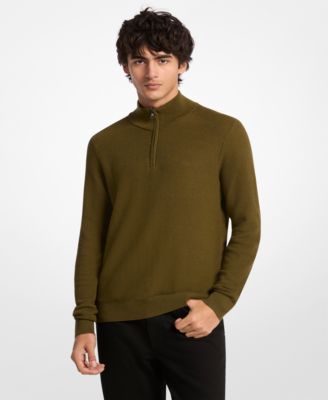 Men's Mouline Texture Quarter-Zip Sweater