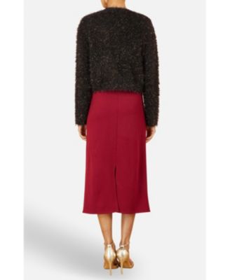 Women's Metallic Fluffy Eyelash Bolero