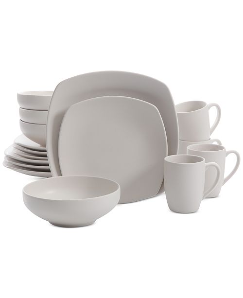 Gibson Signature Living 16 Pc Majorca Matte Glaze Linen Square