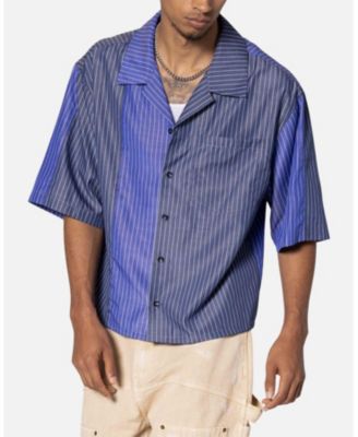 Men's Cropped Panel Stripe Short Sleeve T-Shirt