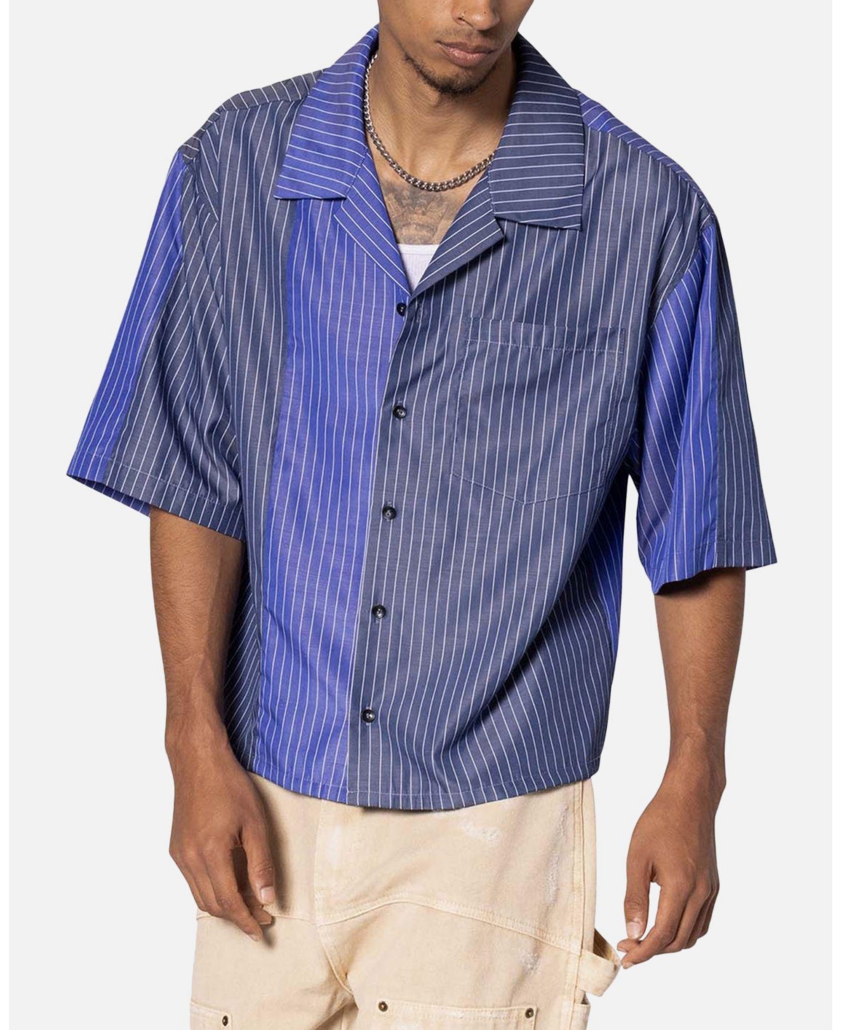 Loiter Men's Cropped Panel Stripe Short Sleeve T-Shirt