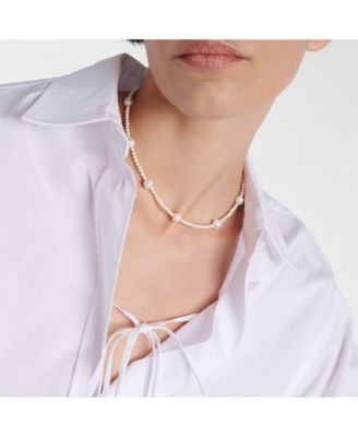 Mixed Freshwater Pearl Necklace with 9–11 mm and 3–4 mm Pearls