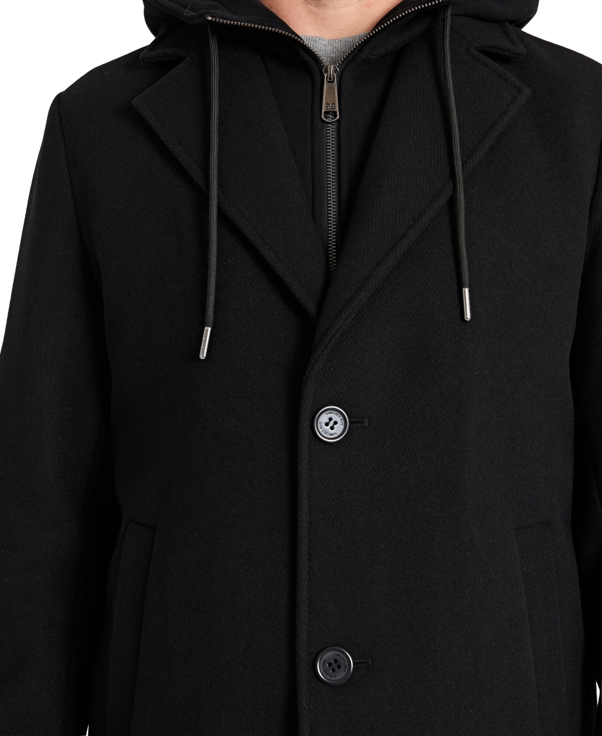 Sam Edelman Men's Hooded Wool Coat