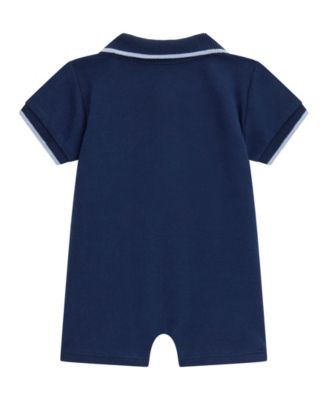Baby Boys' Stretch Piquet Short-Sleeve Shortall