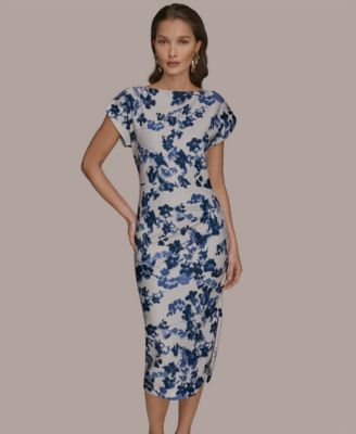 Women's Boat Neck Midi Dress