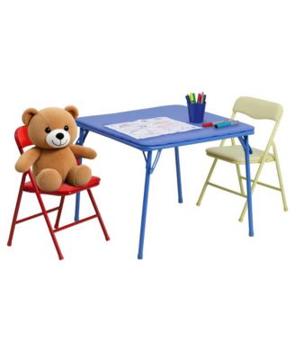 Kids 3 Piece Folding Table And Chair Set - Kids Activity Table Set