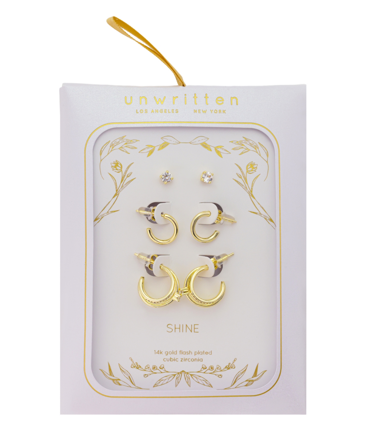 Unwritten Cubic Zirconia 3 Pairs Earnings Set